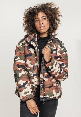 Urban Classics Damen Jacke Ladies Boyfriend Camo Puffer Jacket Rustycamouflage