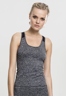 Urban Classics Damen Unterwäsche Ladies Active Melange Trainings Top Charcoal/Whi