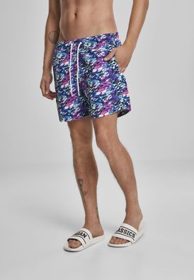 Urban Classics Badehose Multicolor Swim Shorts Blue/Pink