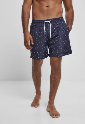 Urban Classics Badehose Pattern Swim Shorts Sunglasses Aop