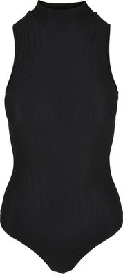 Urban Classics Damen Ladies Sleeveless Rib Turtleneck Body Black