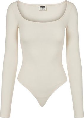 Urban Classics Damen Ladies Organic Longsleeve Body Whitesand