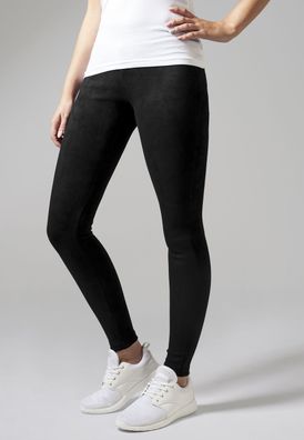 Urban Classics Damen Leggings Ladies Imitation Suede Leggings Black