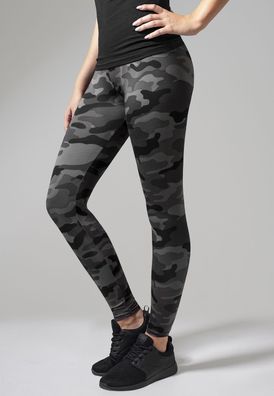 Urban Classics Damen Leggings Ladies Camo Leggings Dark Camouflage