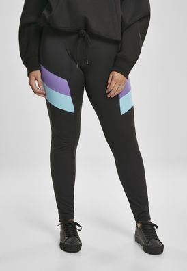 Urban Classics Damen Leggings Ladies Color Block Leggings Black/Ultraviolet