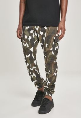 Urban Classics Hose Geometric Camo Stretch Twill Cargo Pants Wood Camouflage