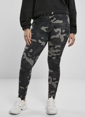 Urban Classics Damen Leggings Ladies High Waist Camo Tech Leggings Dark Camouflage