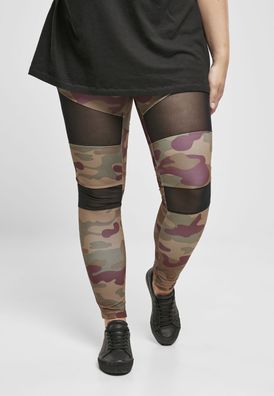 Urban Classics Damen Leggings Ladies Camo Tech Mesh Leggings Redwood Camouflage