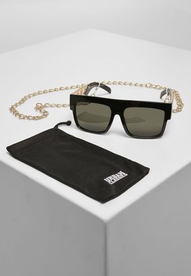 Urban Classics Sonnenbrille Sunglasses Zakynthos With Chain Black/Gold