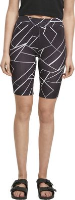 Urban Classics Damen Ladies AOP Cycle Shorts Geometric Black