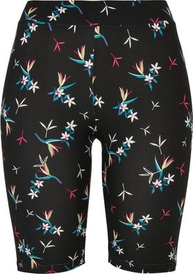 Urban Classics Damen Ladies Soft AOP Cycle Shorts Blackfloret