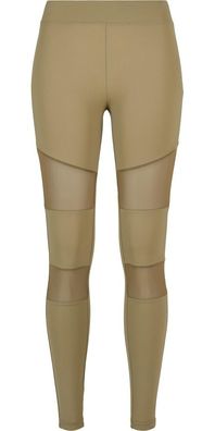 Urban Classics Damen Ladies Tech Mesh Leggings Khaki