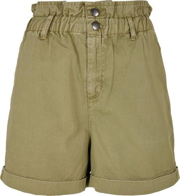 Urban Classics Damen Ladies Paperbag Shorts Khaki