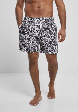 Urban Classics Badehose Pattern Swim Shorts Signs Aop