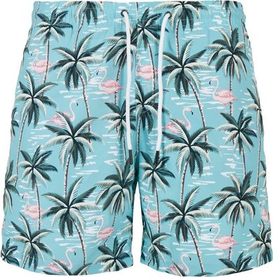 Urban Classics Pattern Swim Shorts Tropical Bird Aop