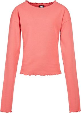 Urban Classics Mädchen Girls Short Rib Longsleeve Palepink