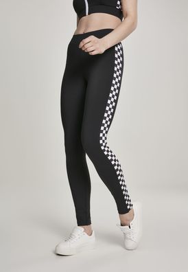 Urban Classics Damen Leggings Ladies Side Check Leggings Black/Chess