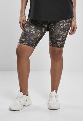 Urban Classics Damen Shorts Ladies High Waist Camo Tech Cycle Shorts Wood Digital