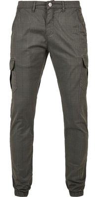 Urban Classics AOP Glencheck Cargo Jog Pants Darkgrey