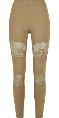 Urban Classics Damen Ladies Laces Inset Leggings Khaki