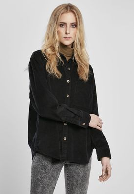 Urban Classics Female Shirt Ladies Corduroy Oversized Shirt Black