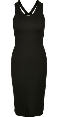 Urban Classics Damen Ladies Midi Sleeveless Rib Dress Black