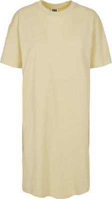 Urban Classics Damen Ladies Organic Oversized Slit Tee Dress Softyellow