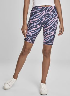 Urban Classics Damen Shorts Ladies Tie Dye Cycling Shorts Darkshadow/Pink