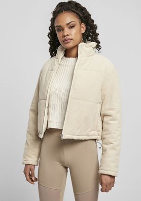 Urban Classics Damen Jacke Ladies Corduroy Puffer Jacket Whitesand