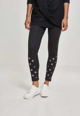 Urban Classics Damen Leggings Ladies Eyelet Leggings Black