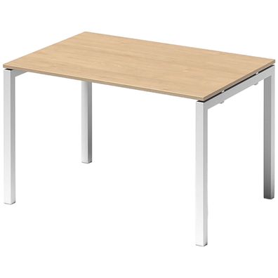 Bisley Cito Schreibtisch 120x80 cm, Tischplatte in Ahorn, U-Gestell in Weiß - Bürotis