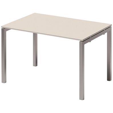 Bisley Cito Schreibtisch 120x80 cm, Tischplatte in grau, U-Gestell in Silber - Büroti