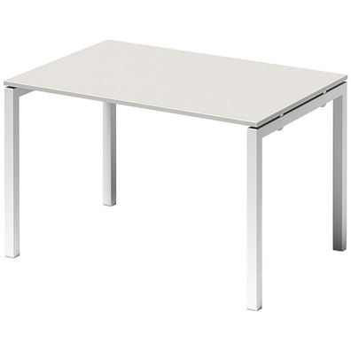 Bisley Cito Schreibtisch 120x80 cm, Tischplatte in grau, U-Gestell in Weiß - Bürotisc