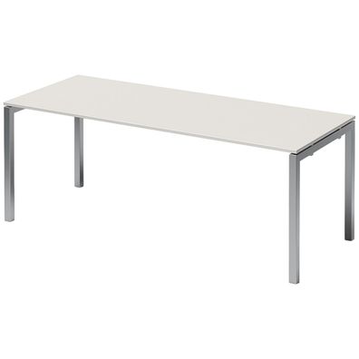 Bisley Cito Schreibtisch 200x80 cm, Tischplatte in grau, U-Gestell in Silber - Büroti