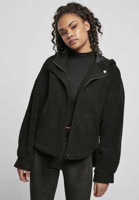 Urban Classics Damen Jacke Ladies Short Sherpa Jacket Black