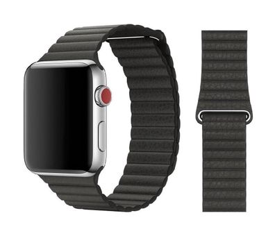 Original Apple Leather Loop Armband Größe L 42/44/45mm MXAC2ZM/A Black 2. Gen