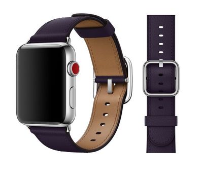 Original Apple Classic Buckle Armband 42/44/45mm MQV42ZM/A Dark Aubergine 4. Gen