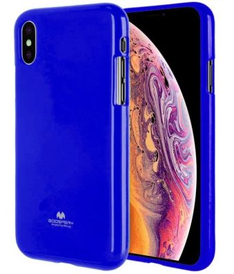 Goospery Apple iPhone X Silikon Case Schutzhülle Jelly Cover Blue Blau Glitzer