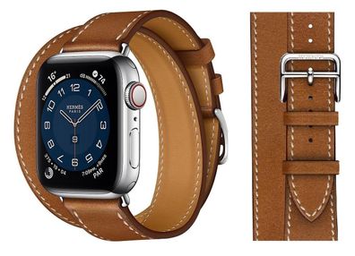 Original Apple Hermès Double Tour Band 38/40/41mm MMMD2ZM/A Fauve Sehr Gut