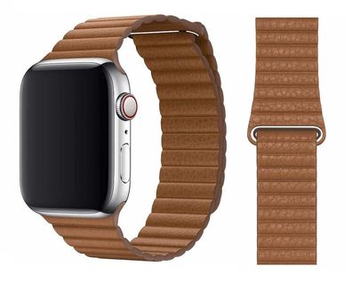 Original Apple Leather Loop Armband Größe L 42/44/45mm MXAG2ZM/A Saddle Brown