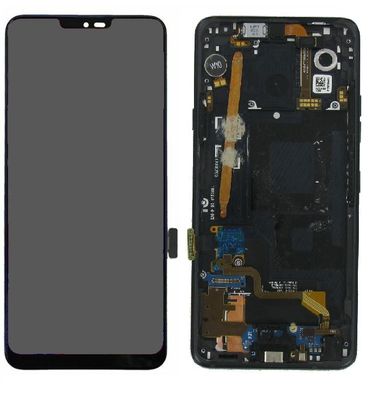 Original LG G7 ThinQ Display LCD Gehäuse Rahmen Flex Schwarz Wie Neu