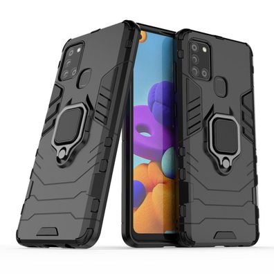 Wisam® Schutzhülle für Samsung Galaxy A21s 6,5" Panzer Armor Case Ring Ständer