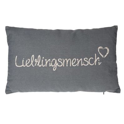 Deko Kissen Lieblingsmensch 30x50cm grau