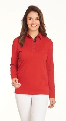 Leiber Polo-Shirt mit Langärmeln 08/2638/0210 Rot/Schwarz