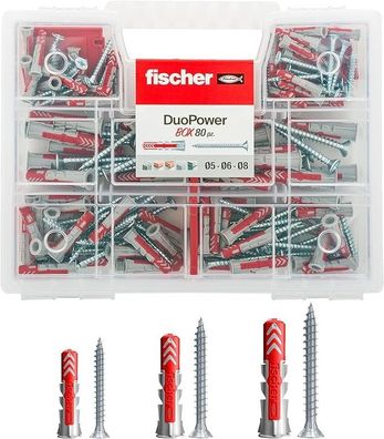 Fischer 544546 Duopower Kit Universaldübel mit Schraube, farblos