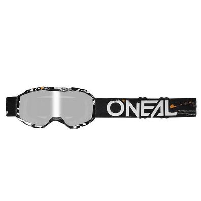 O'NEAL Bike Goggles B-10 Attack Black/White - Silver Mirror