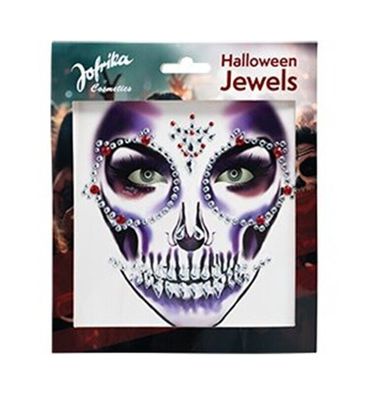 Jofrika Cosmetics 743311 - Halloween Jewels, Glam Skull, Selbstklebende Steine