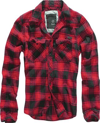 Brandit Hemd Checkshirt in Red/Black