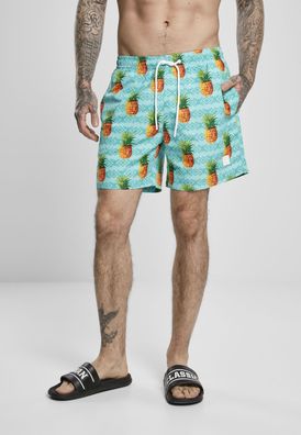 Urban Classics Badehose Pattern Swim Shorts Pineapple Aop