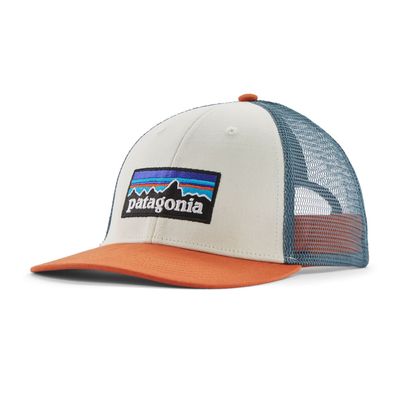 Patagonia Snapback Trucker Cap P-6 Logo Lopro white w/redtail rust